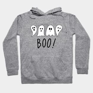 Halloween Ghosts Boo! (black text) Hoodie